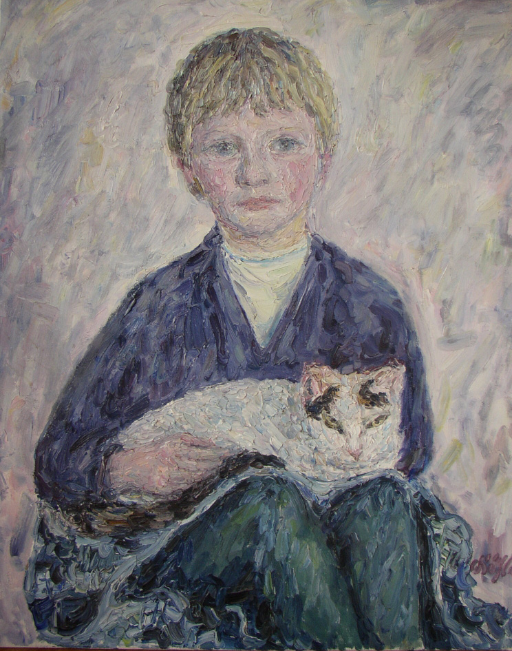 Sylvia meine Schwester mit Katze in Soest
1964